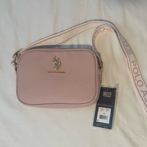 U.S. Polo Assn. Pink Crossbody Bag with Gold Logo